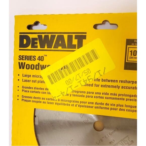 Dewalt Miter Saw Blade DW3217 80 Tooth NIB Series 40 10 Inch WoodWorking Tool - Picture 3 of 7